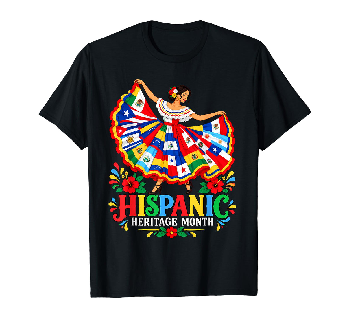 National Hispanic Heritage Month Latino Girl Countries Flags (1)