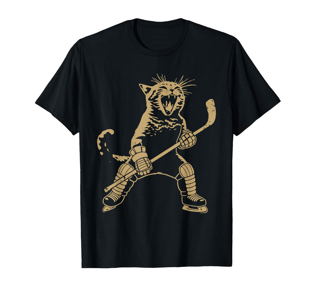 Cat Playing Hockey Ice Sports Cat Fan Vintage Unisex T-shirt, Sweatshirt, Hoodie (1)