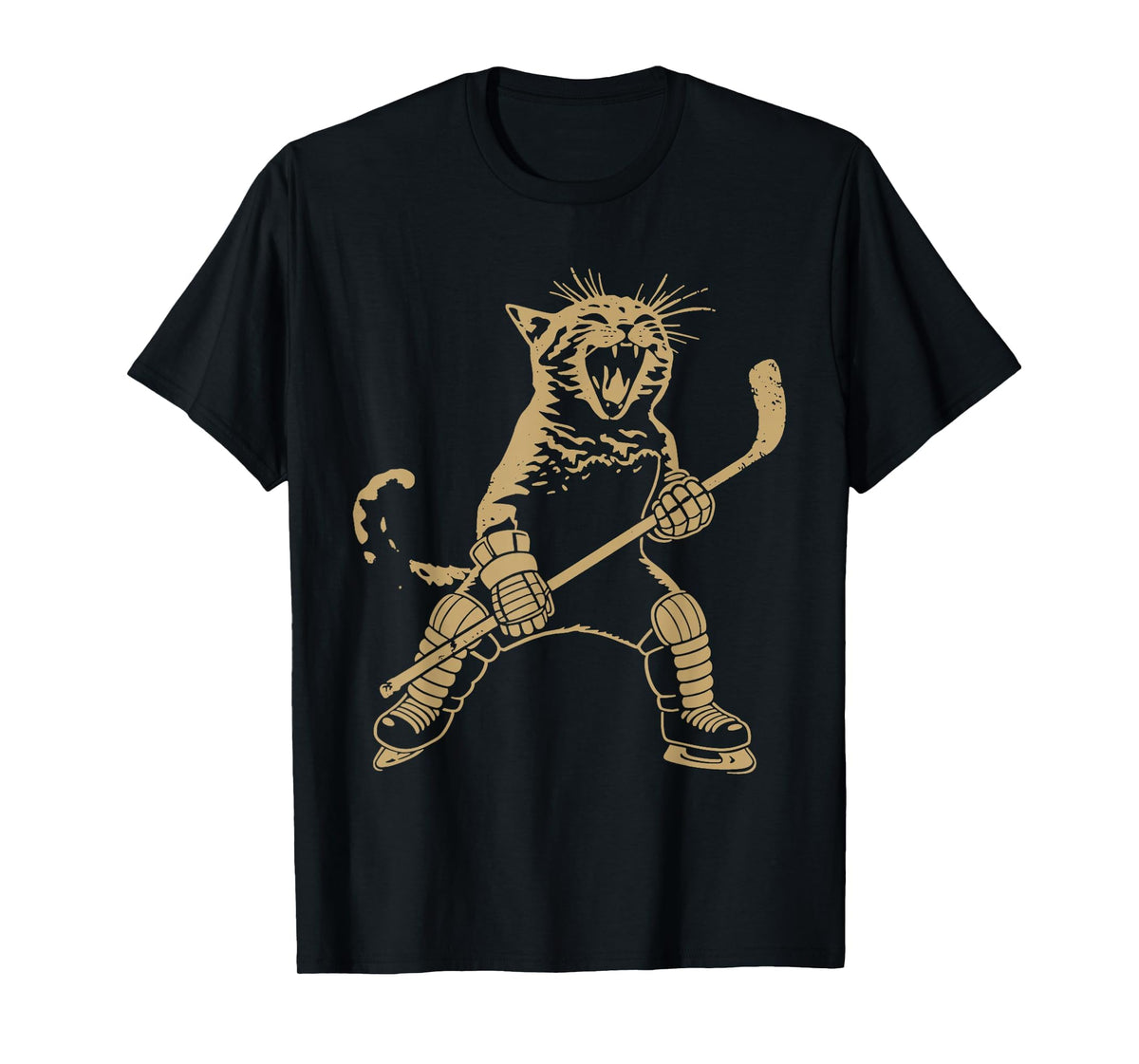 Cat Playing Hockey Ice Sports Cat Fan Vintage Unisex T-shirt, Sweatshirt, Hoodie (1)