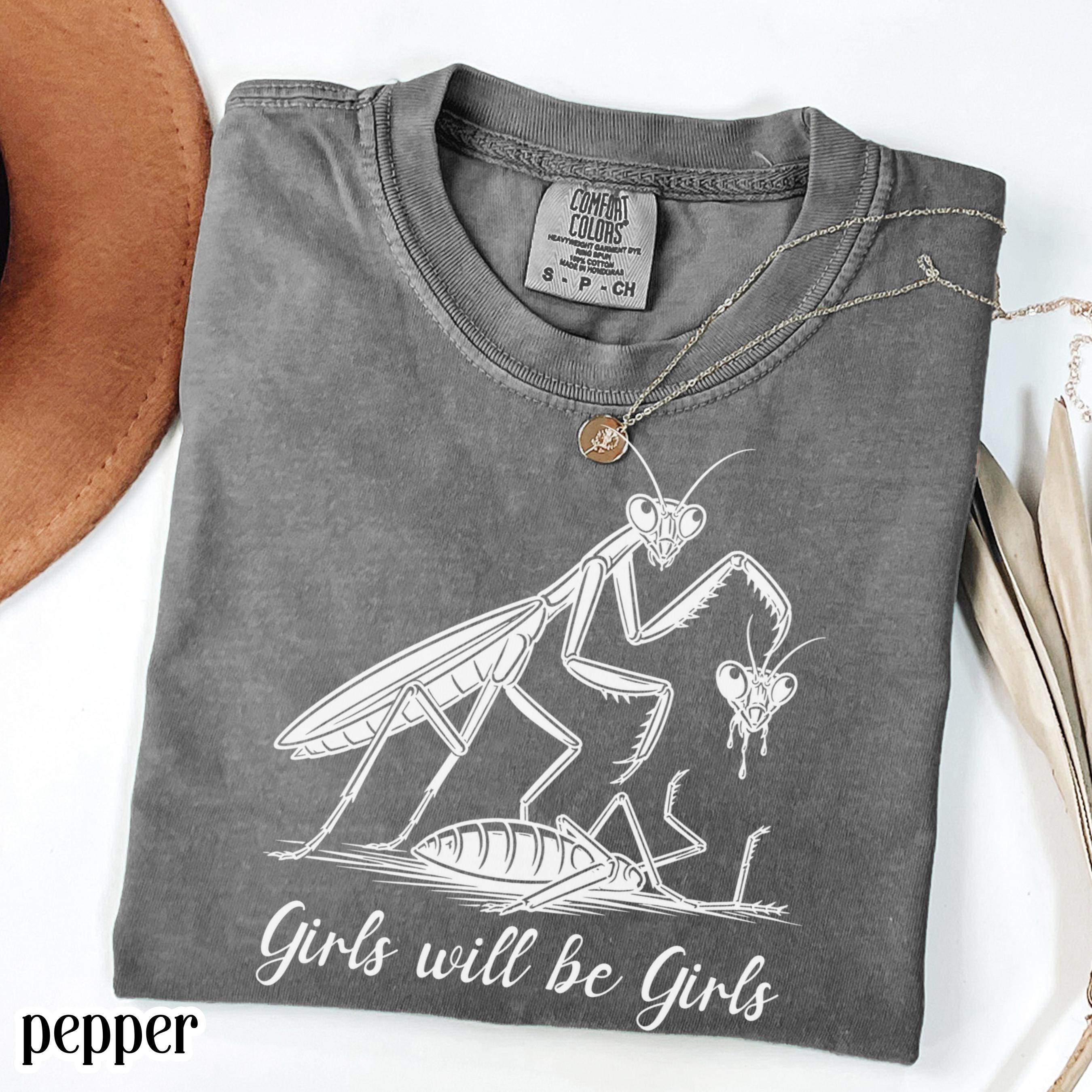 Comfort Colors Praying Mantis Feminist Tee Garden Nature Lover Insect Cottagecore (3)
