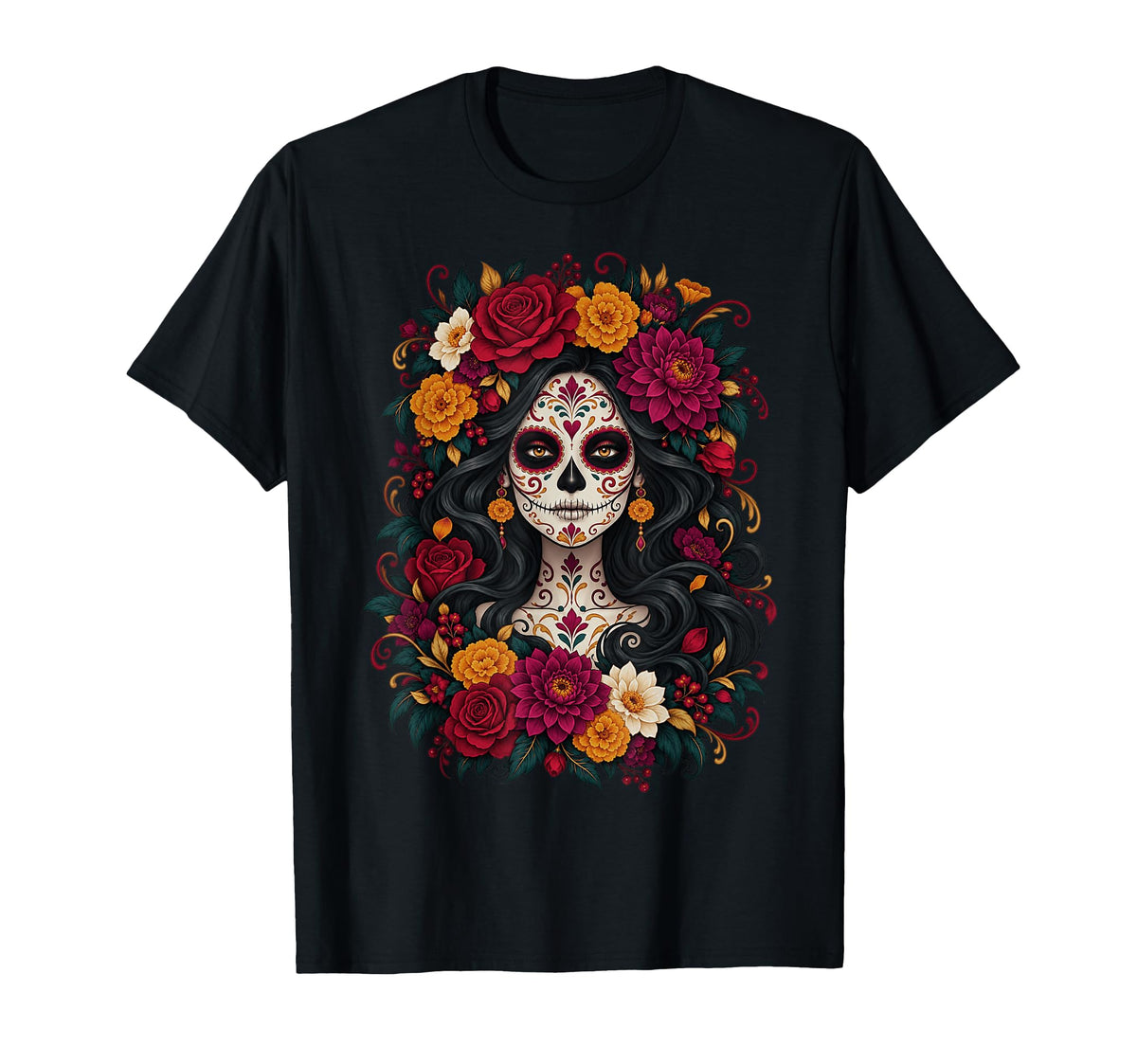 Dia De Los Muertos Sugar Skull Catrina Dead Day Girl Unisex T-shirt, Sweatshirt, Hoodie (1)