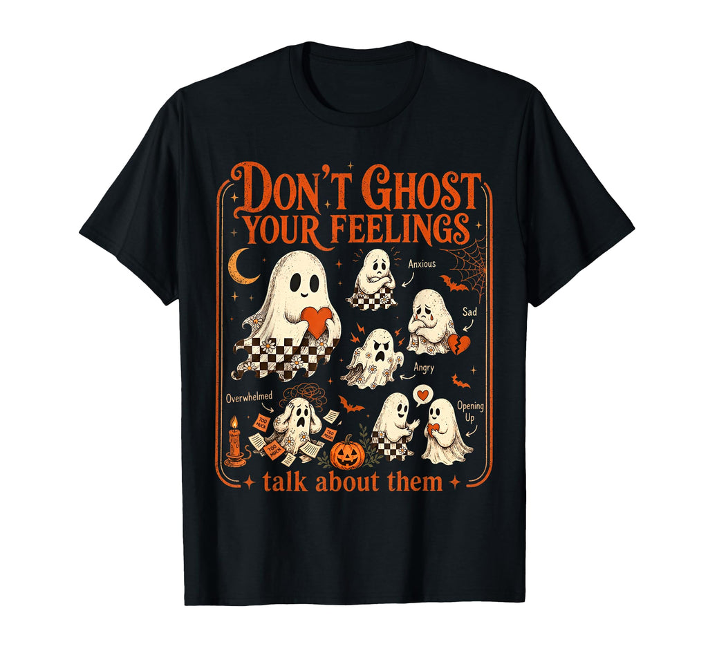 Mental Health Halloween Ghost Feelings Unisex T-shirt, Sweatshirt, Hoodie (1)