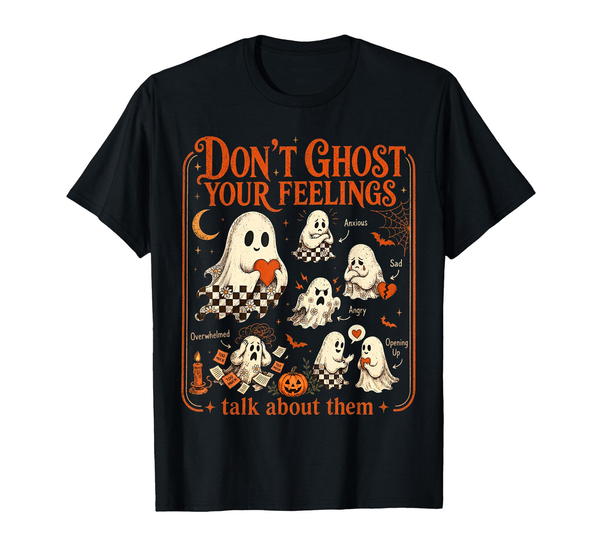 Mental Health Halloween Ghost Feelings Unisex T-shirt, Sweatshirt, Hoodie (1)