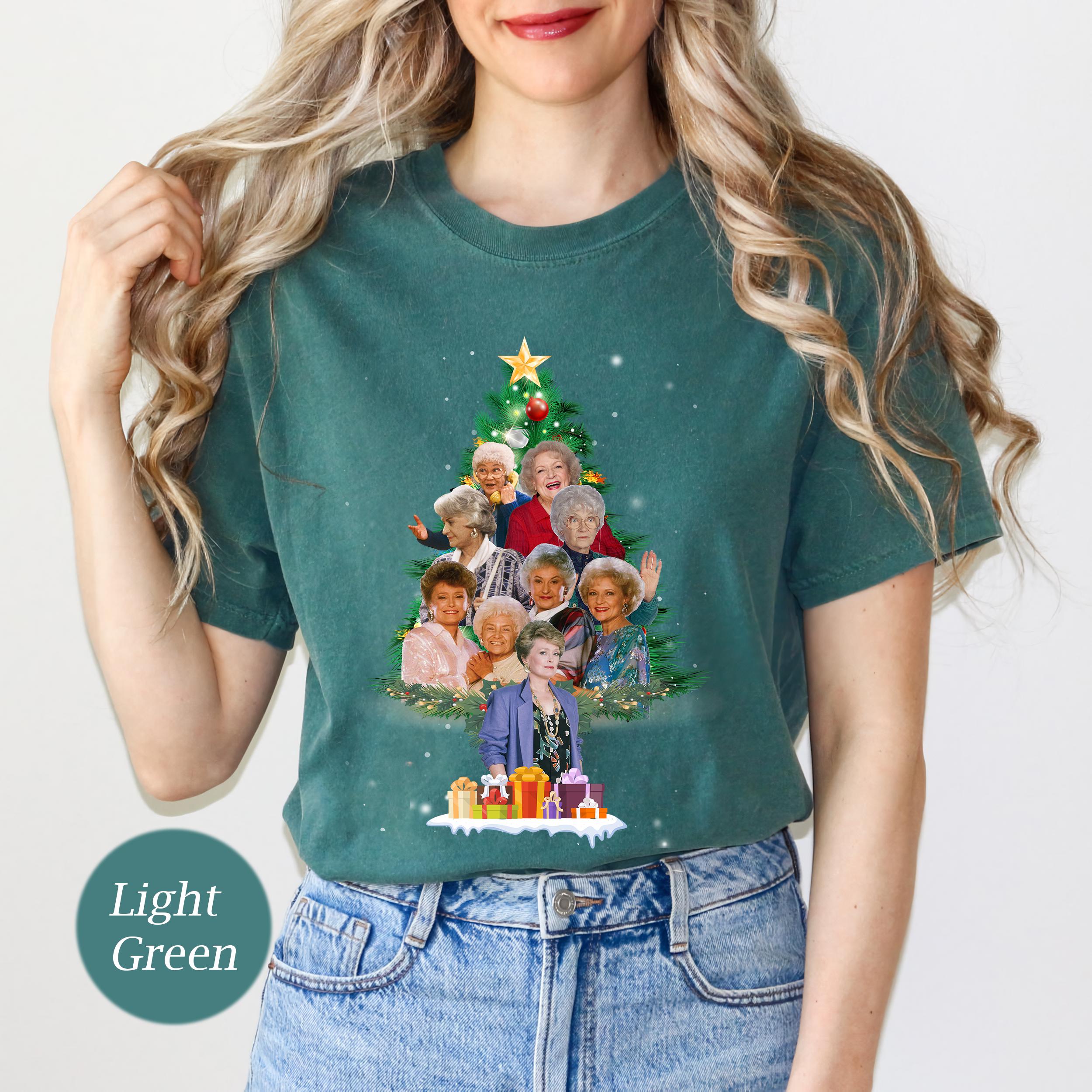 Golden Christmas Tree Comfort Colors Holiday Tee Unisex T-shirt, Sweatshirt, Hoodie (4)