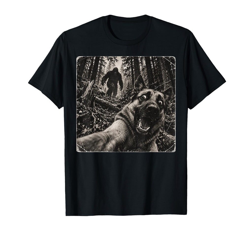 Vintage Bigfoot Running After German Shepherd Dog Selfie (1)