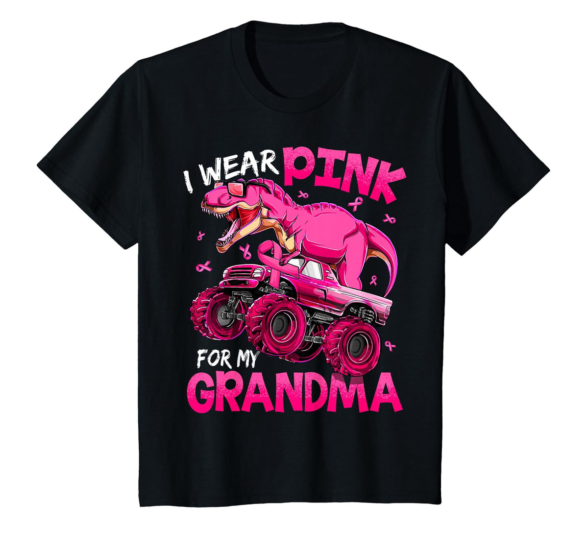 Pink Grandma Breast Cancer Awareness Dinosaur Unisex T-shirt, Sweatshirt, Hoodie (1)