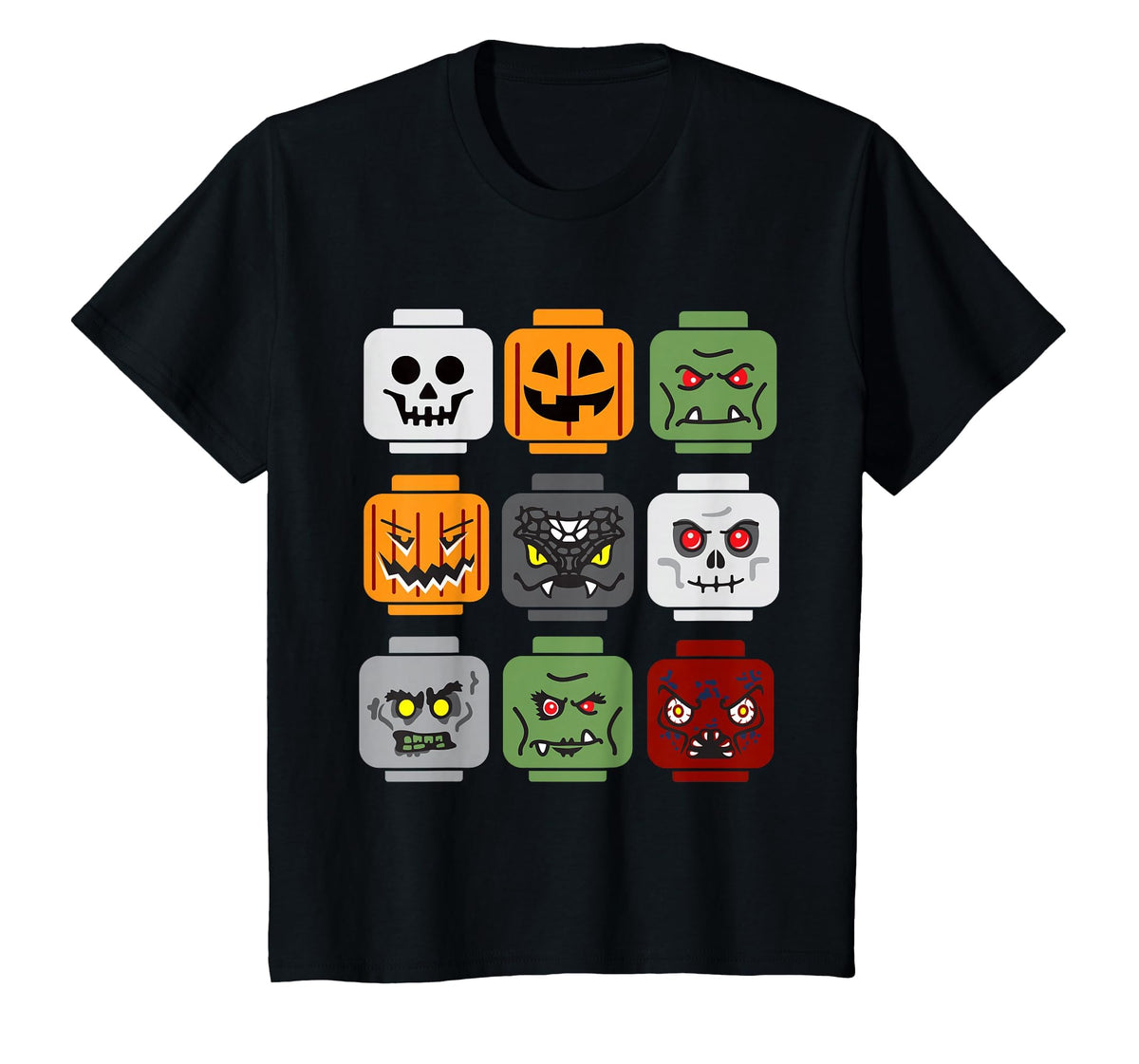 Halloween Building Brick Pumpkin Ghost Zombie Friends Unisex T-shirt, Sweatshirt, Hoodie (1)