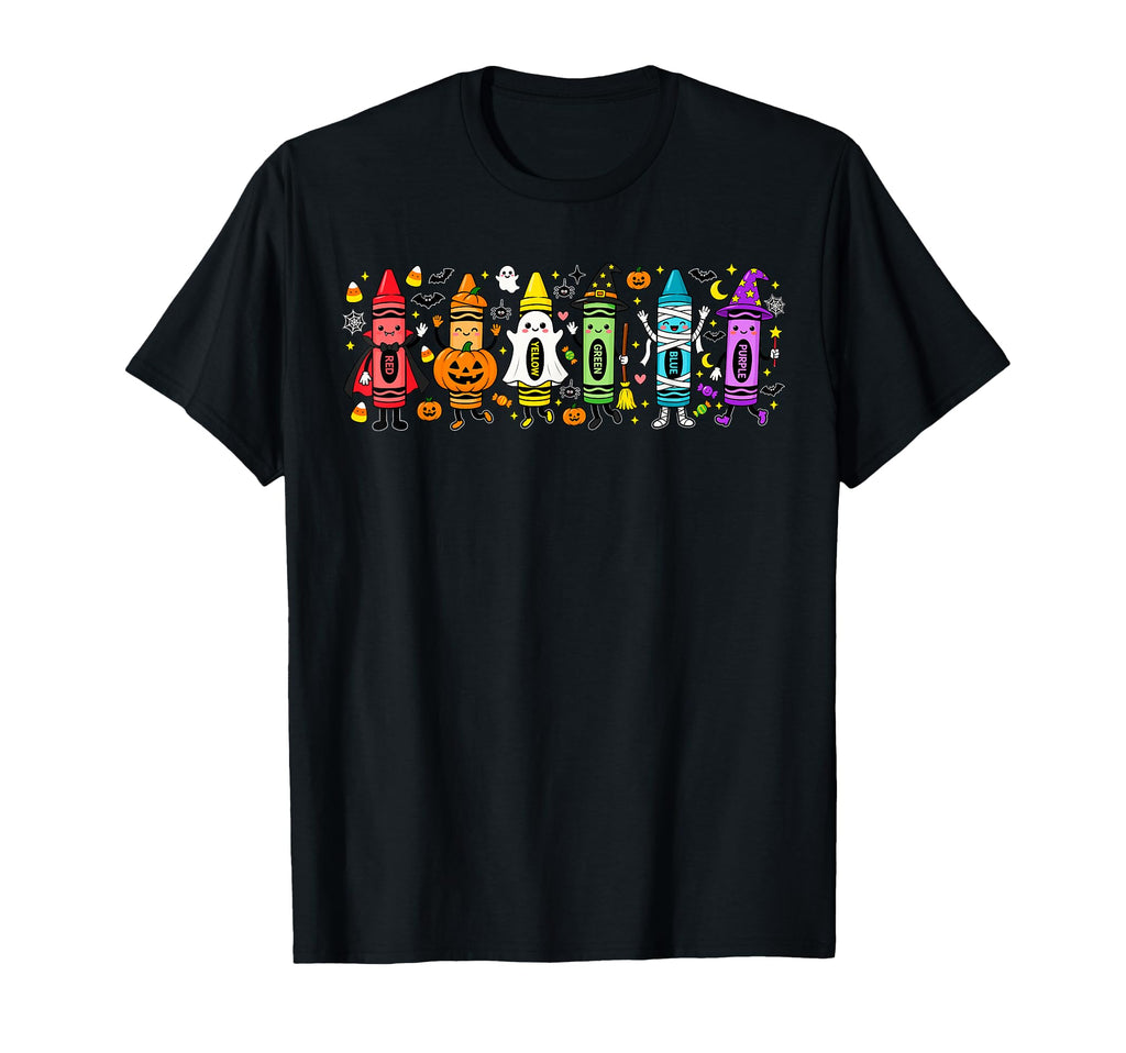 Spooky Halloween Crayons Teacher Classroom Unisex T-shirt, Sweatshirt, Hoodie (1)