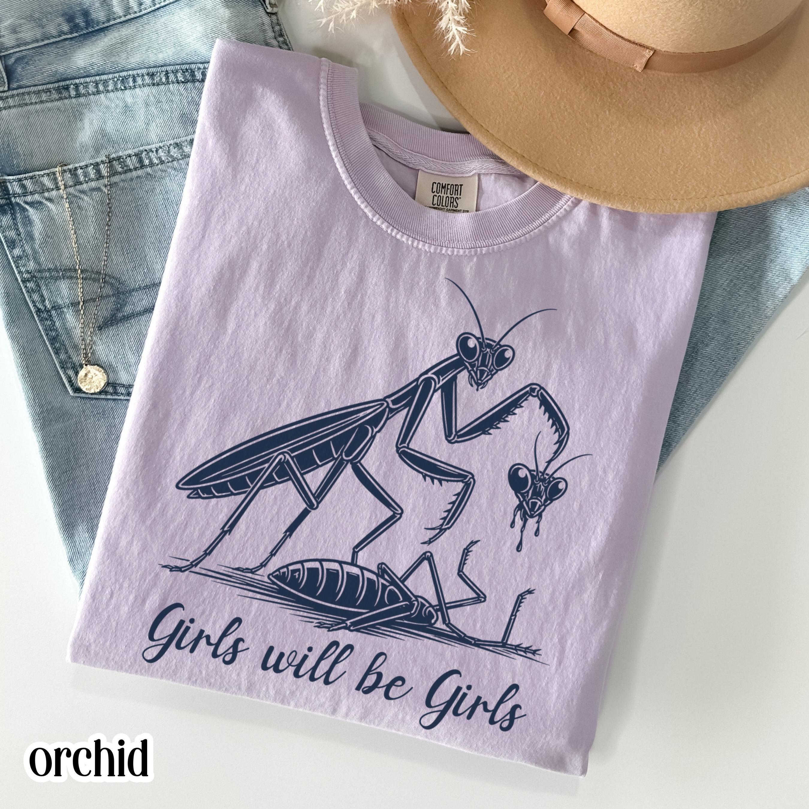 Comfort Colors Praying Mantis Feminist Tee Garden Nature Lover Insect Cottagecore (1)