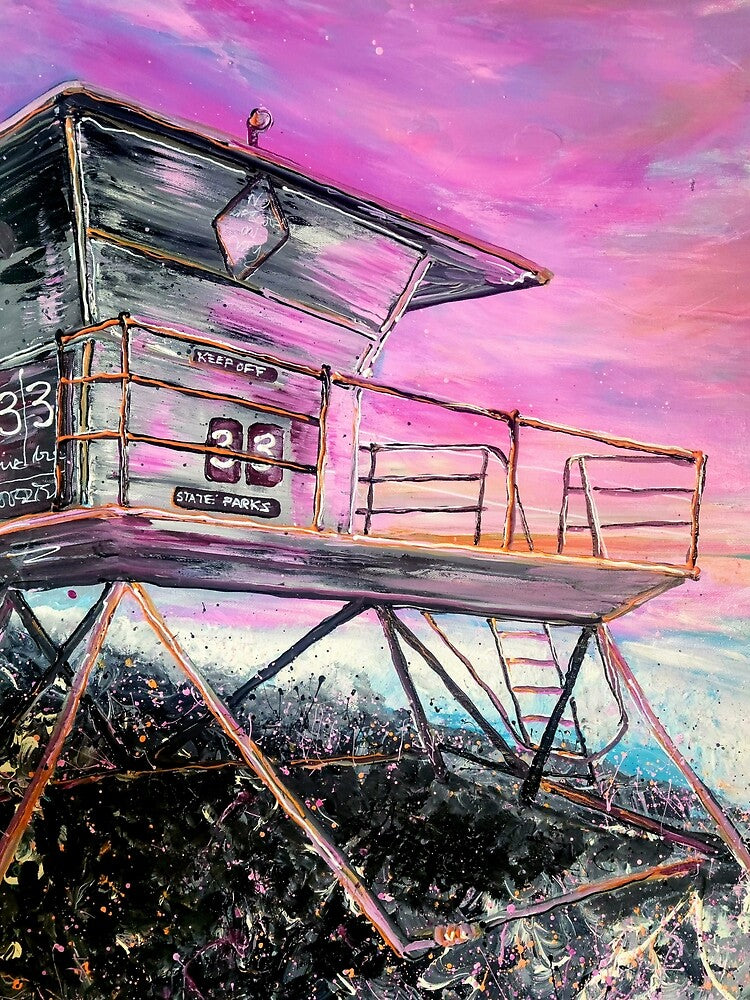 Oceanside beach lifequard painting. by SmallTalkstudio