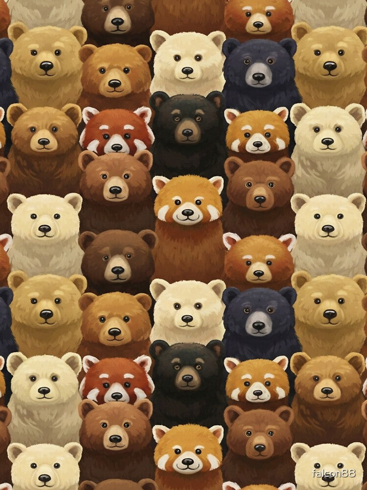 Premium Gift – Cozy Bears Crowd Illustration iphone case by Imaginarium of Chaos falcon88
