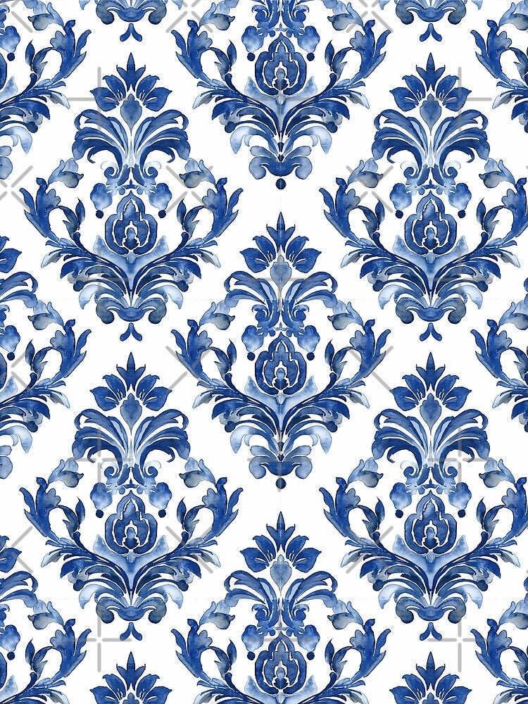 Stylish Blue Jacquard Watercolour Pattern by Deepestblue