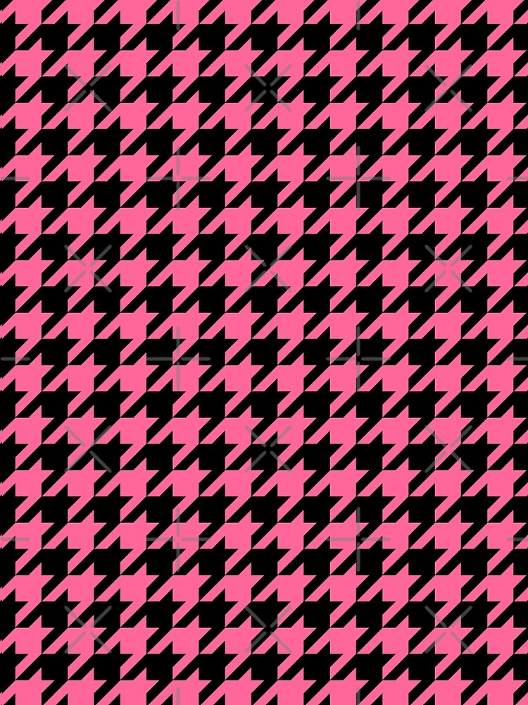 Pink Black Houndstooth Pattern Design by PatternTitan