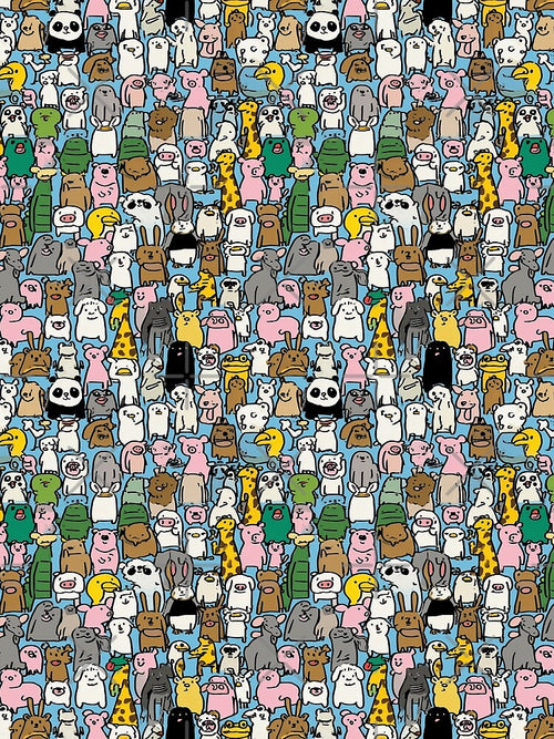 A crowd of cute animals in a simple style by Piotrek0001