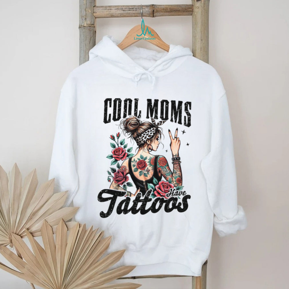 Cool Moms Have Tattoos Rocker Mom Leopard Bandana Tattooed Graphic Tee