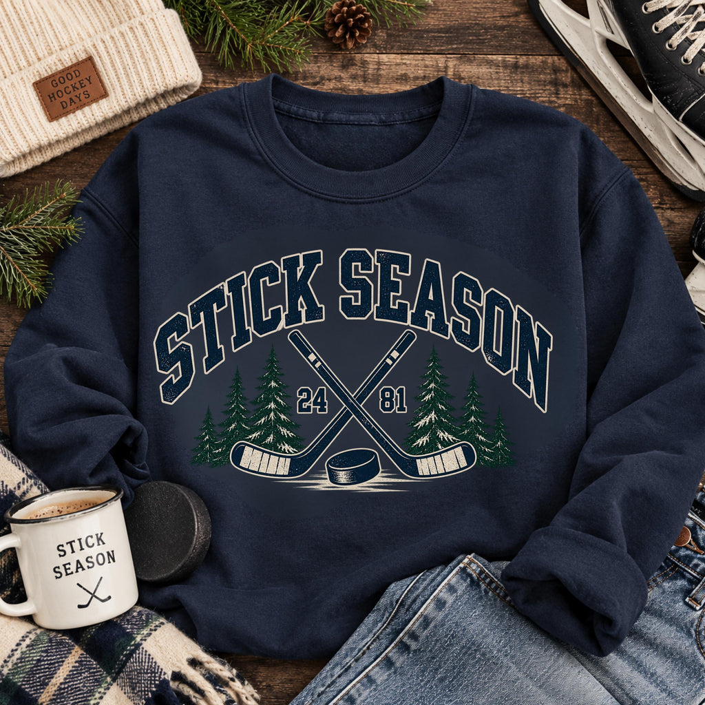 Stick Season Hockey Vintage Hockey Winter Casual Hockey Sweater (1)