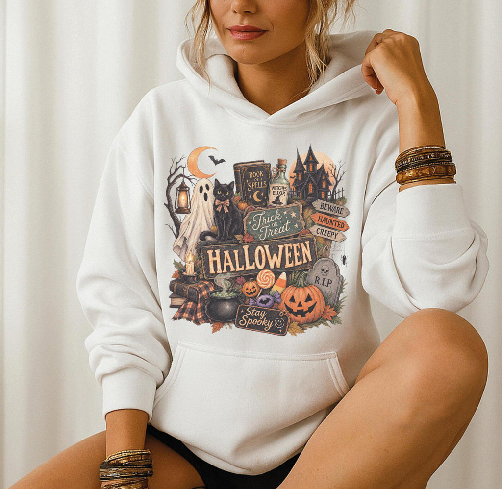 Vintage Halloween Retro Pumpkin Ghost Tis Season Spooky Season Tee Halloween S1637 (2)