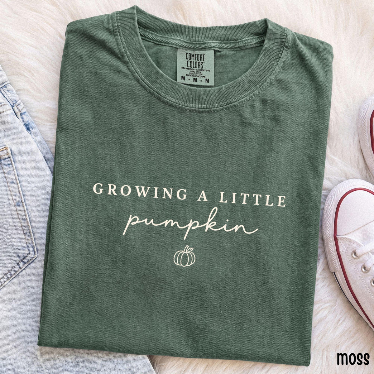 Growing Little Pumpkin Comfort Colors Pregnancy Tee Fall Maternity Pumpkin Pregnancy Announcement (2)
