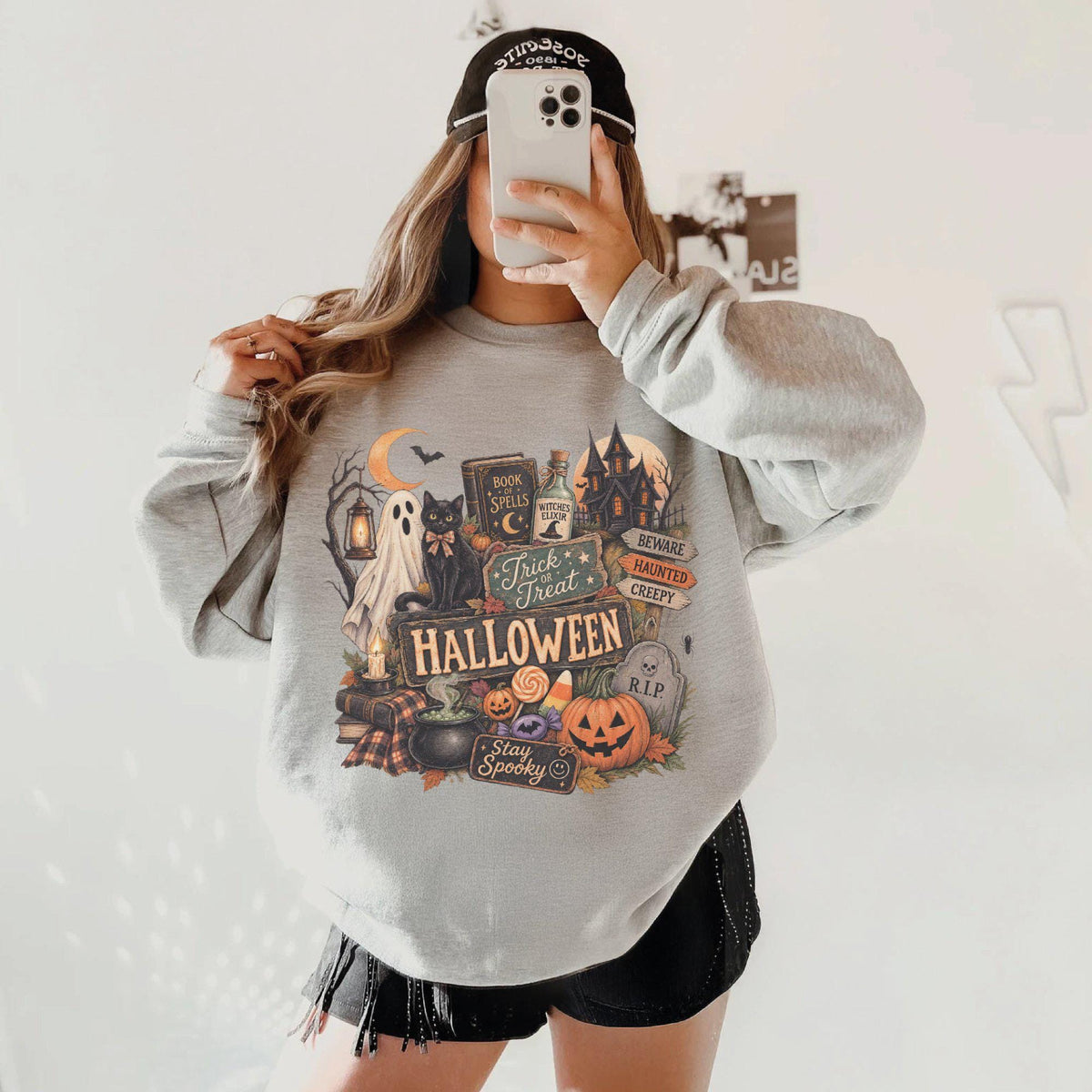 Vintage Halloween Retro Pumpkin Ghost Tis Season Spooky Season Tee Halloween S1637 (4)