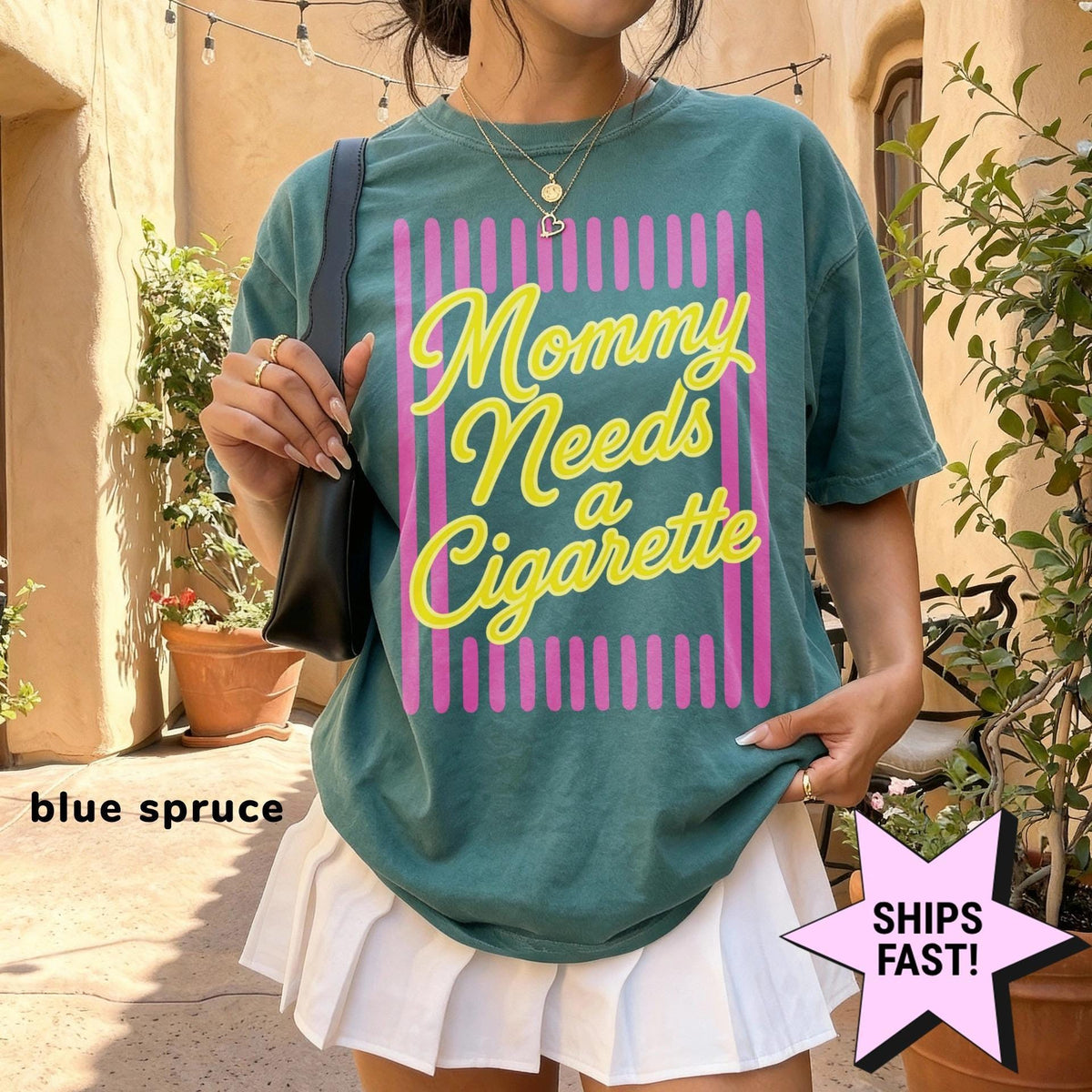 Mommy Needs Cigarette Comfort Colors Retro Smoking Cropped Mom Mom Sarcastic (2)