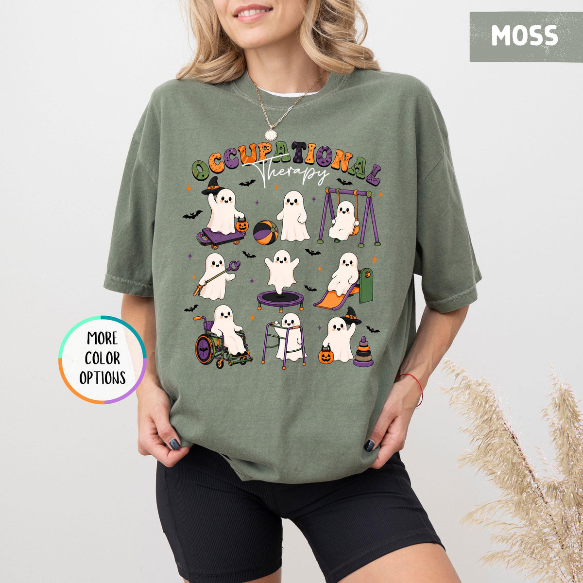 Comfort Colors Occupational Therapy Halloween Ghost Ot Spooky Pediatric Occupational Therapy Tee Halloween Ot Teacher (5)