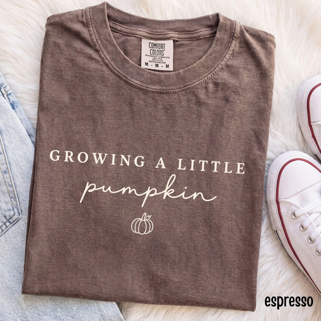 Growing Little Pumpkin Comfort Colors Pregnancy Tee Fall Maternity Pumpkin Pregnancy Announcement (1)