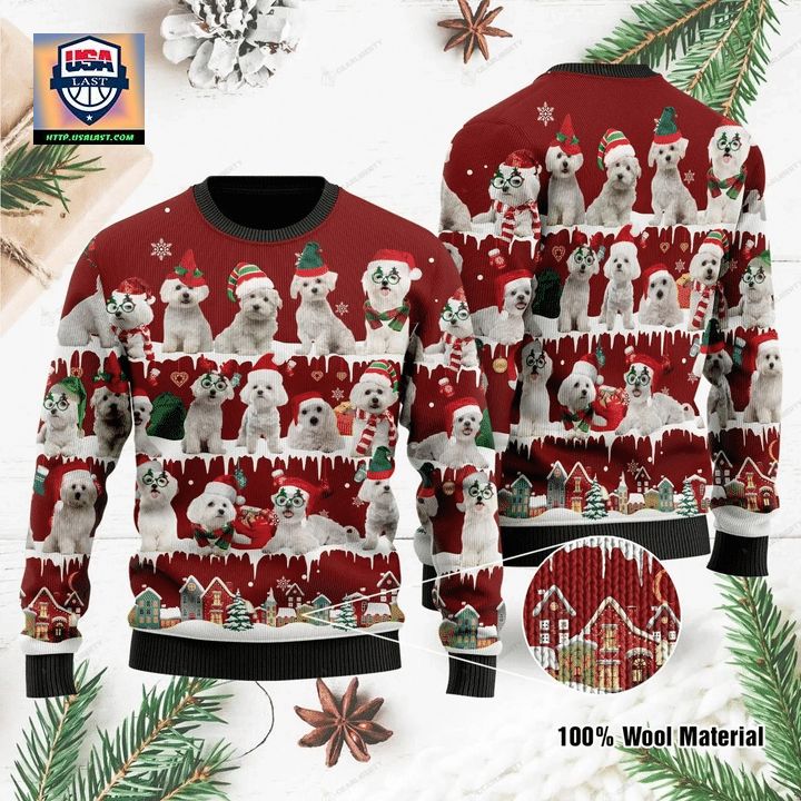 Maltese Dog Ugly Christmas Sweater