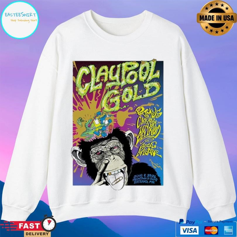 Primus Portland Me 6 9 2026 Claypool Gold Tour Shirt