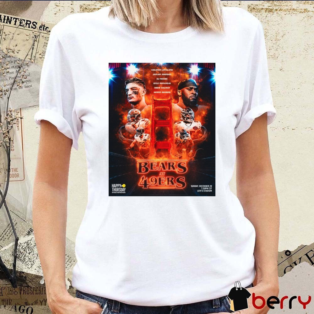 NFL Game Chicago Bears Vs San Francisco 49ers 2025 Levi’s Stadium Poster t-shirt