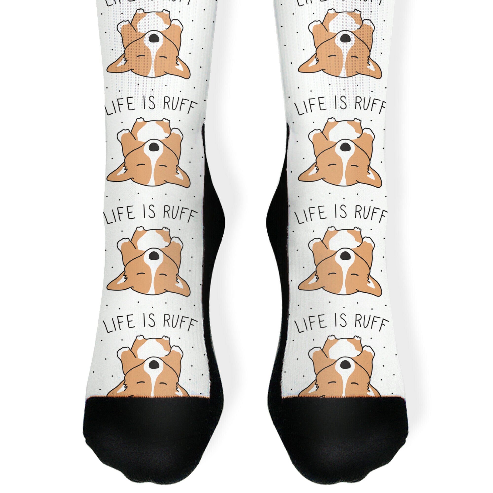 Life Is Ruff Corgi Socks