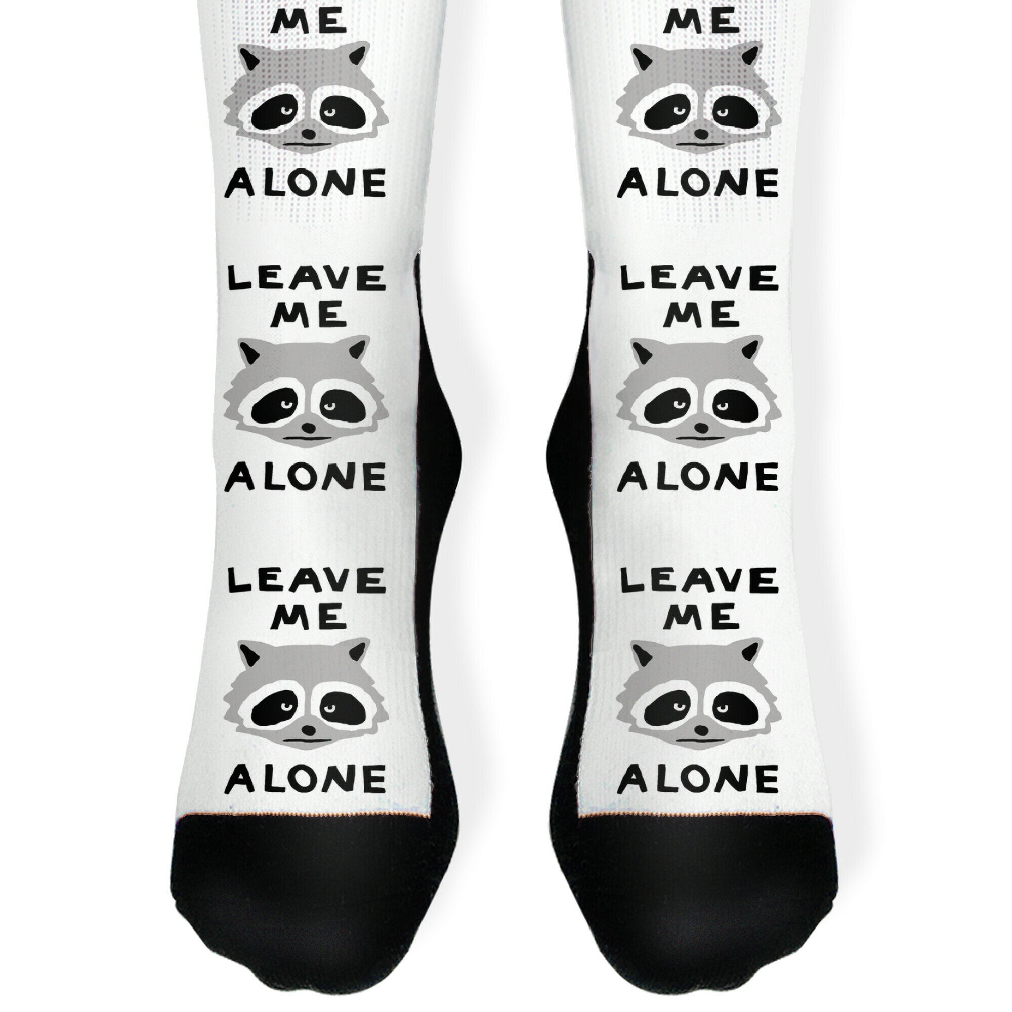 Leave Me Alone Raccoon Socks