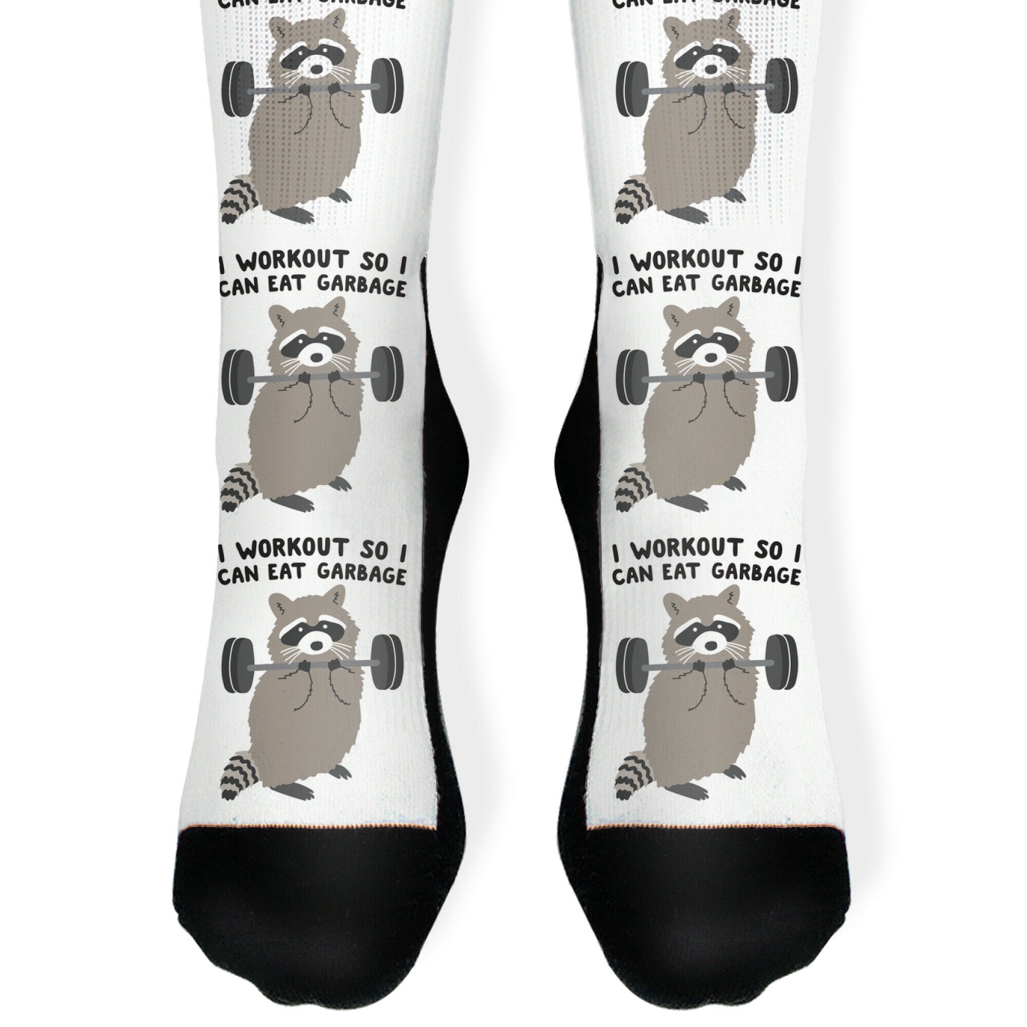 I Workout So I Can Eat Garbage Raccoon Socks