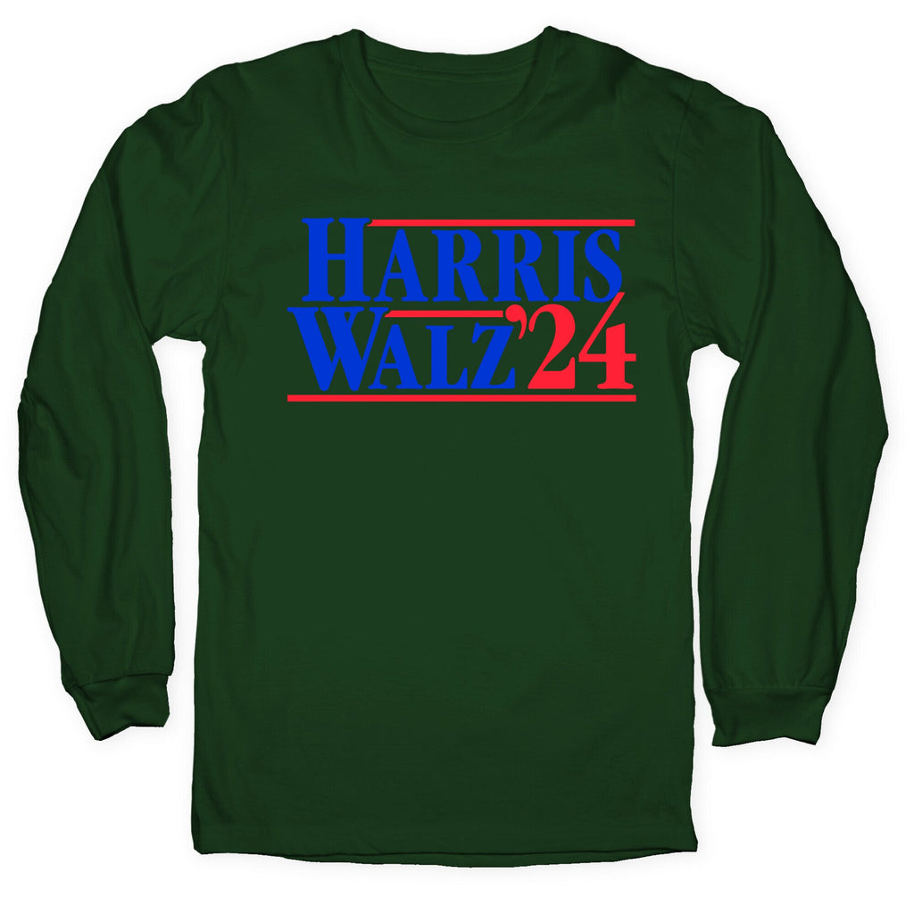 Harris Walz 2024 Blue Longsleeve Tee