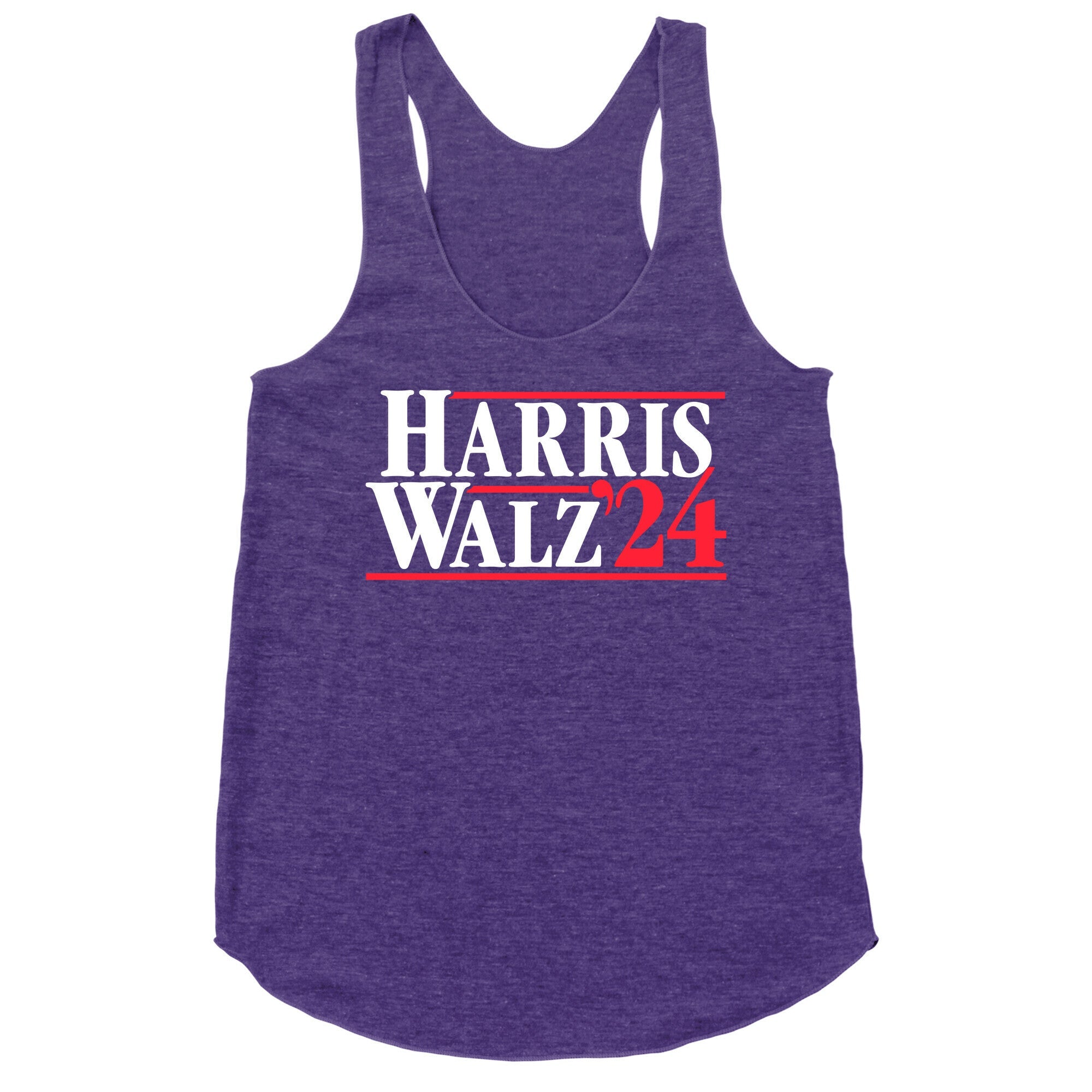 Harris Walz 2024 White Racerback Tank