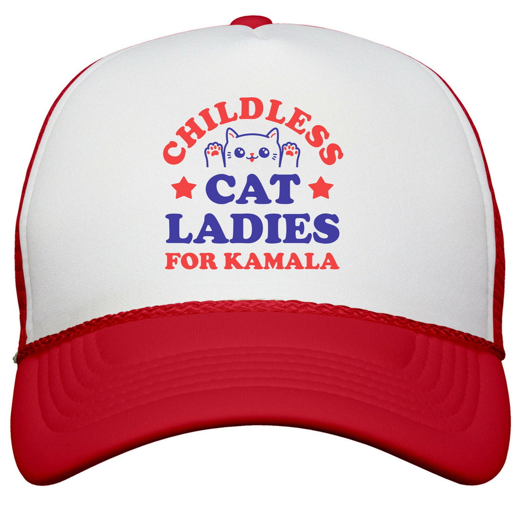 Childless Cat Ladies for Kamala Snapback Trucker Hat