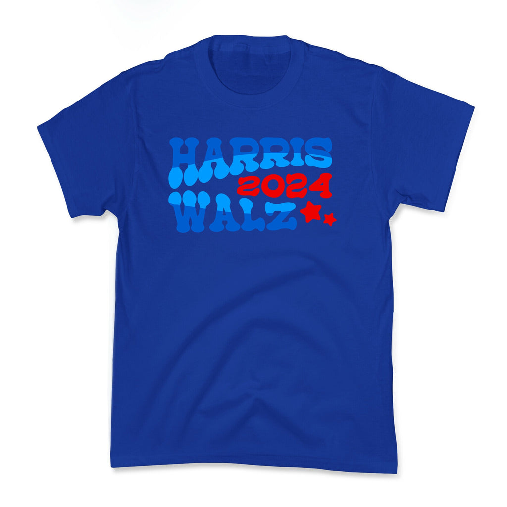 Harris Walz 2024 Retro Text Kids Tee