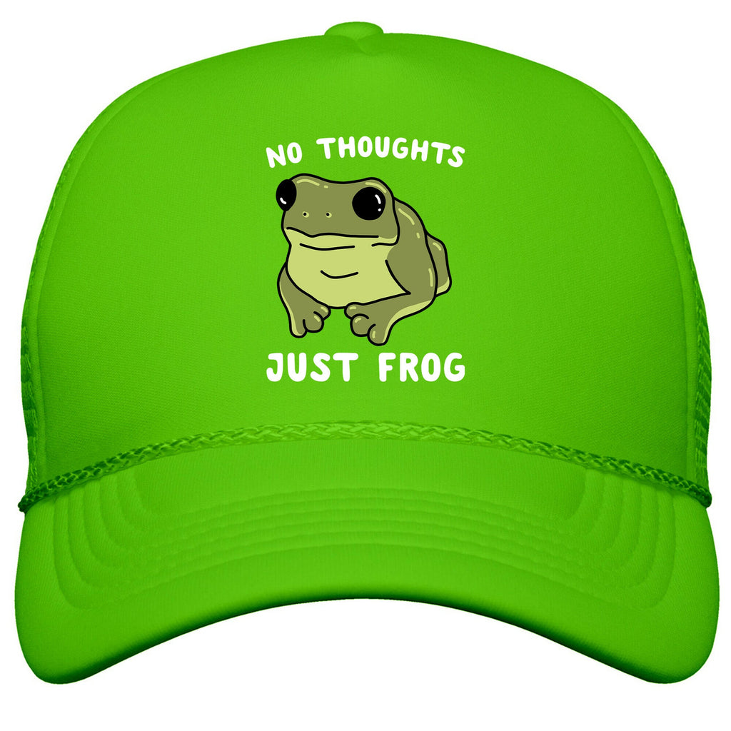 No Thoughts, Just Frog Snapback Trucker Hat