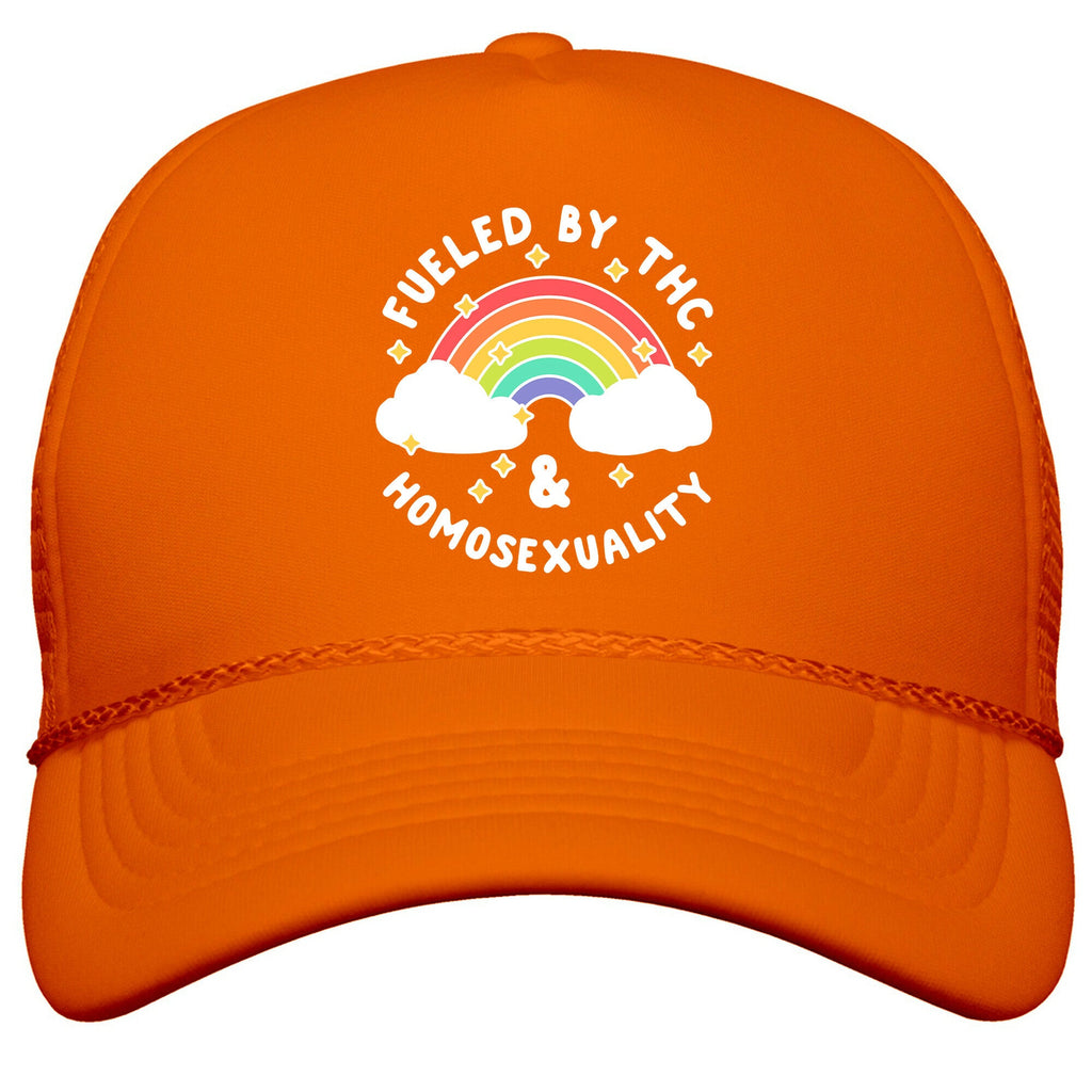 Fueled By THC & Homosexuality Snapback Trucker Hat
