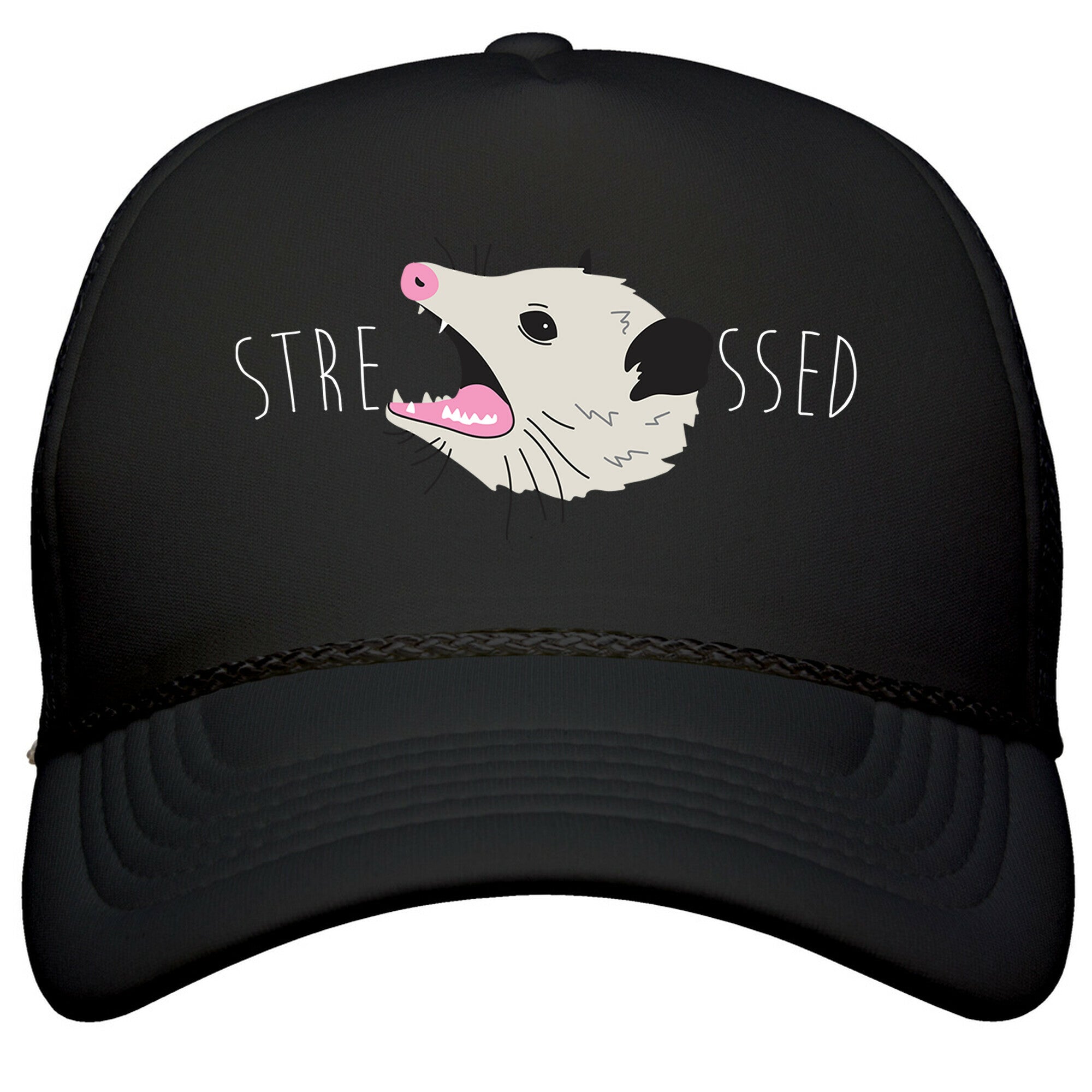 Stressed Opossum Snapback Trucker Hat