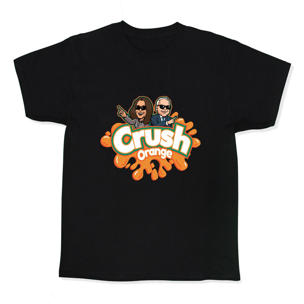 Orange Crush Harris Walz 2024 Kids Tee