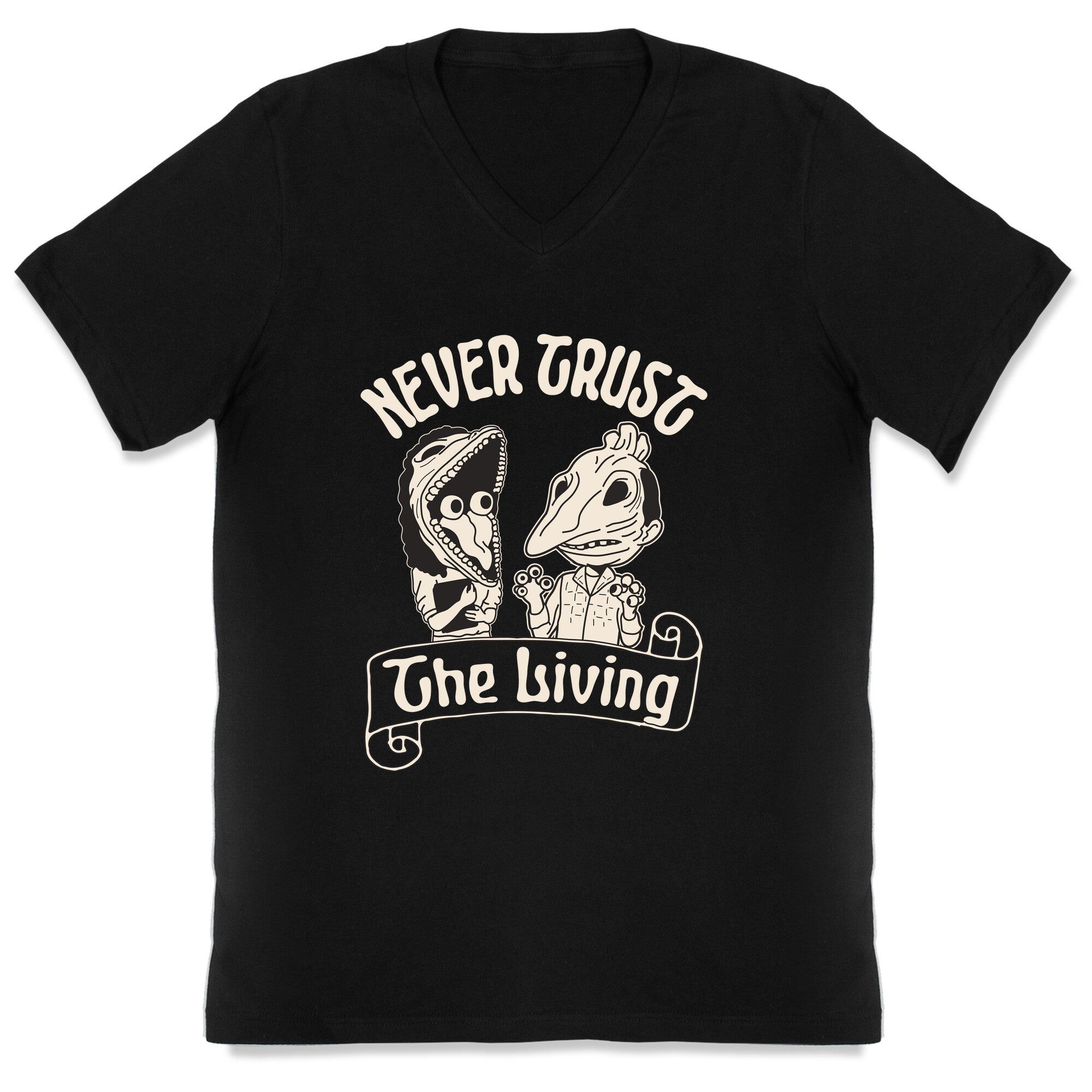 Beetlejuice Never Trust The Living V-Neck