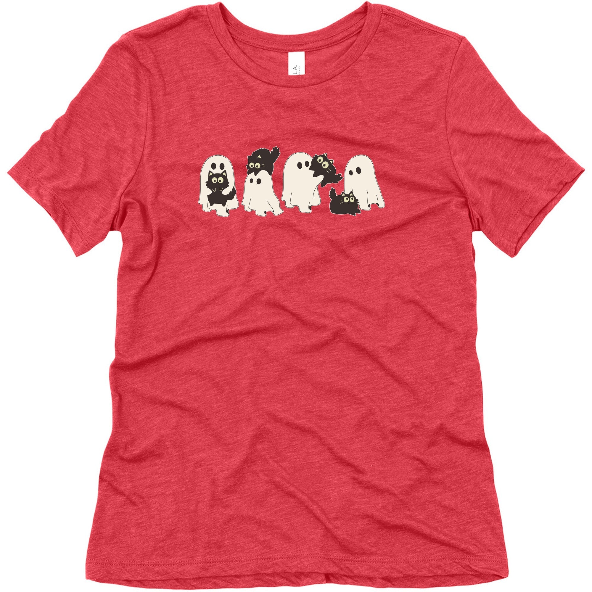 Cute Ghost Cats Womens Triblend Tee