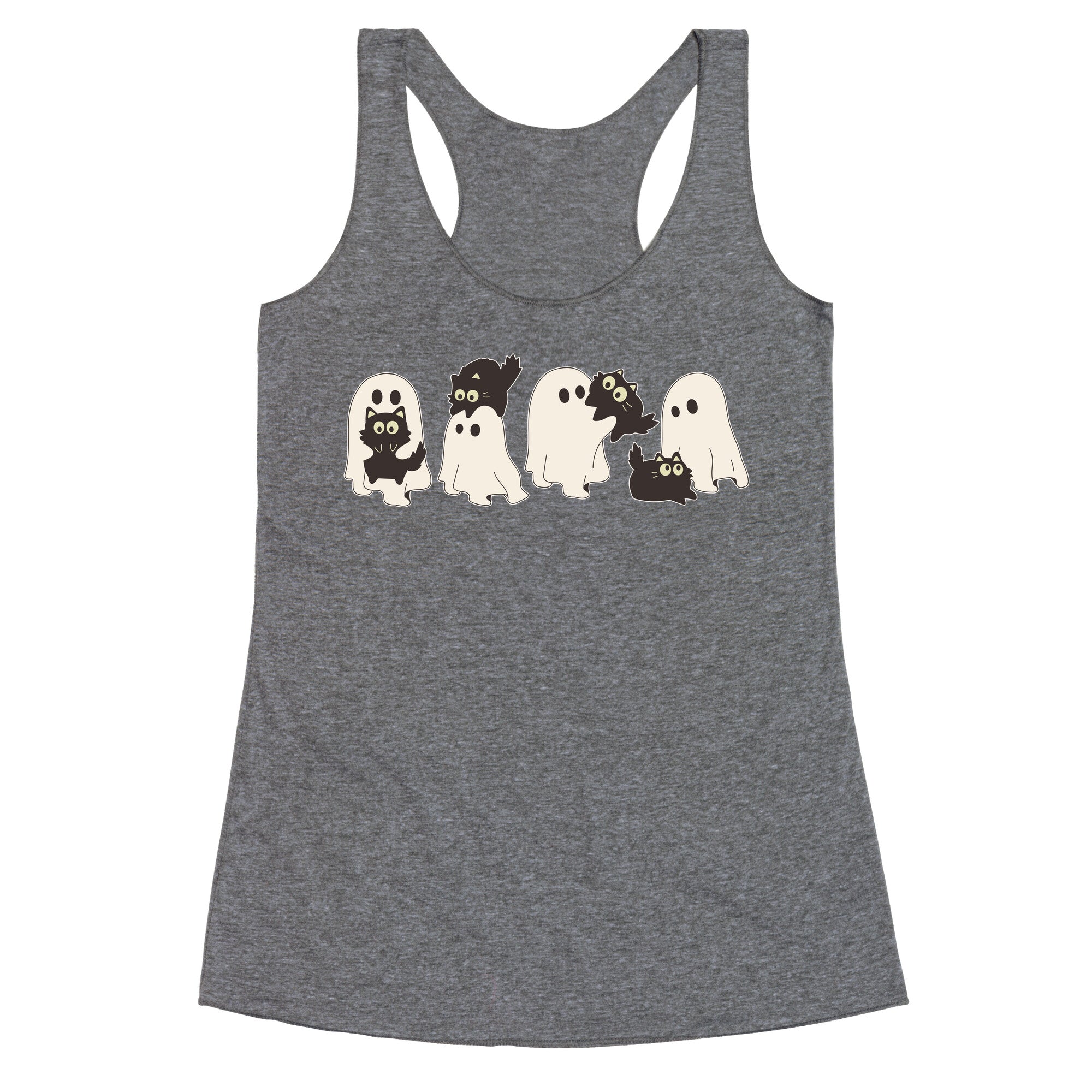 Cute Ghost Cats Racerback Tank