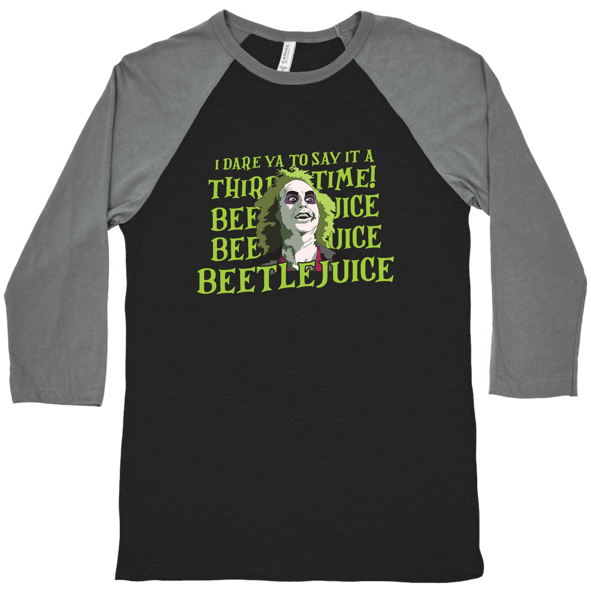 Beetlejuice I Dare Ya Baseball Tee