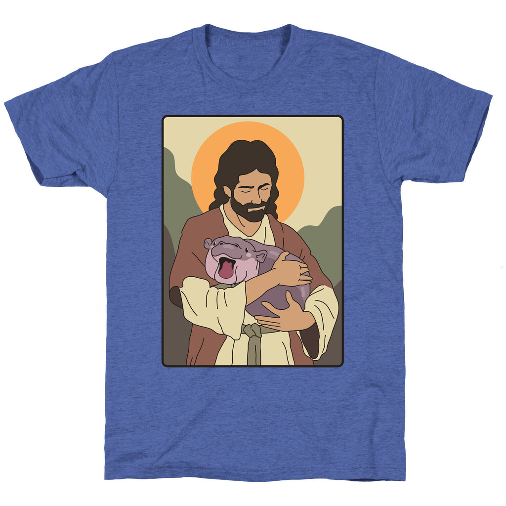 Moo Deng Jesus Unisex Triblend Tee