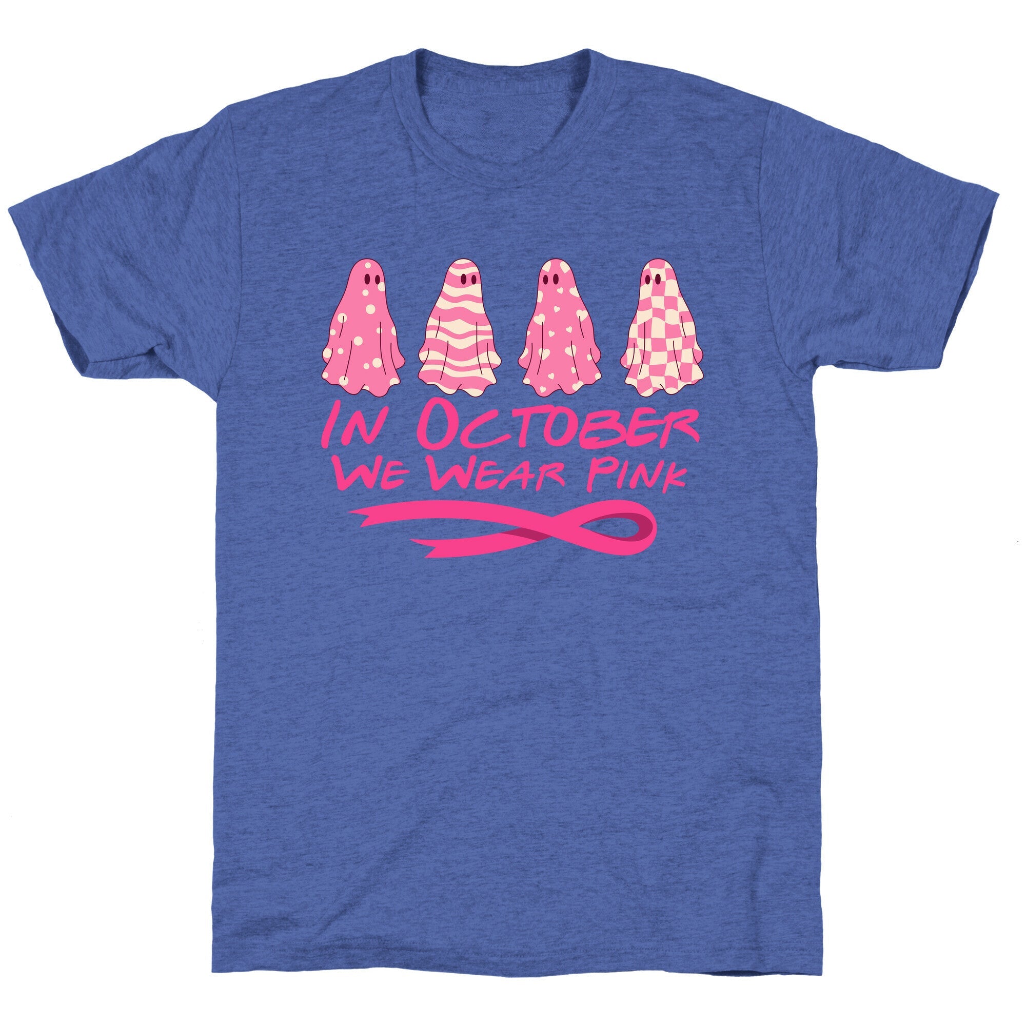 Ghost October Breast Cancer Awareness Unisex Triblend Tee