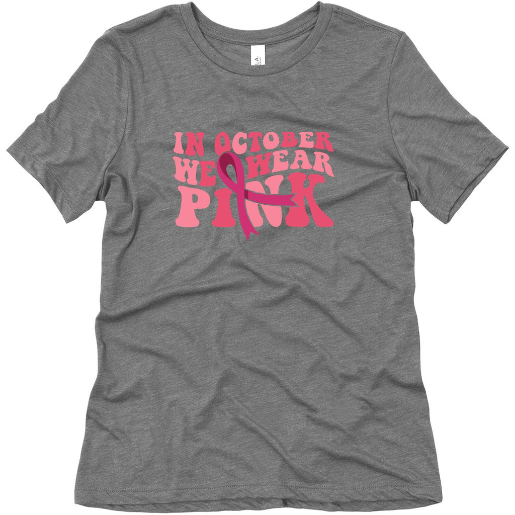 Pink Ribbon Breast Cancer Awareness Womens Triblend Tee
