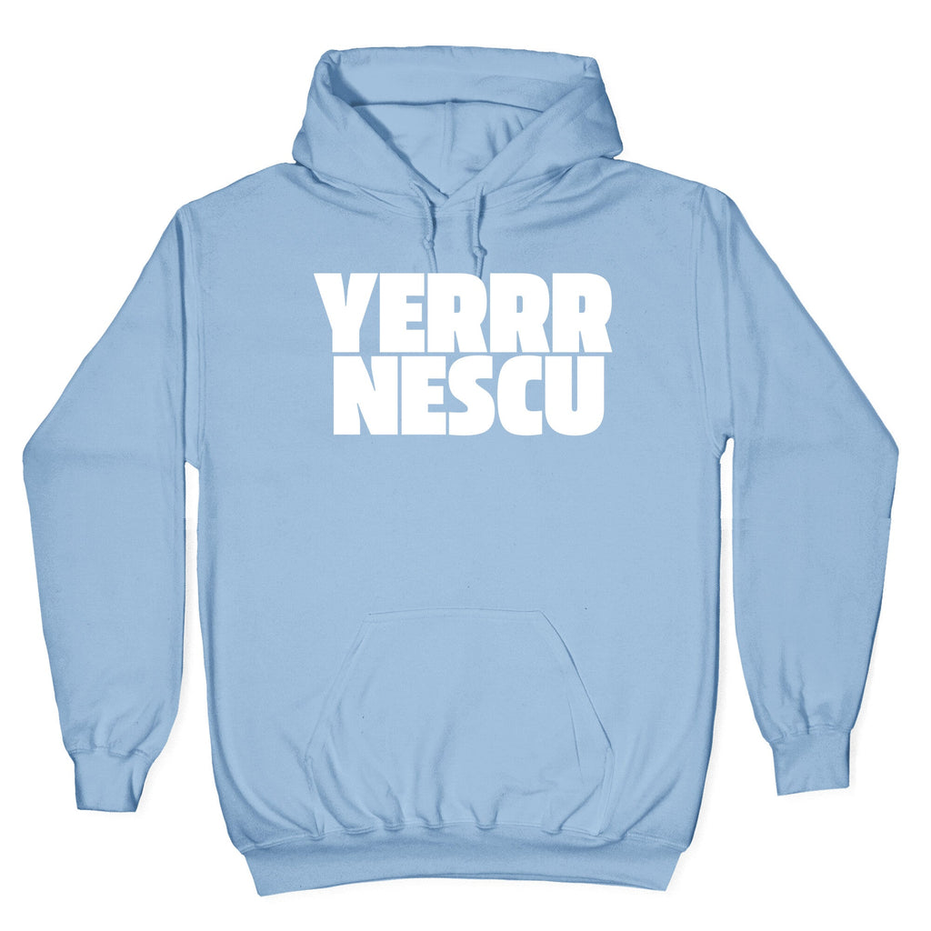Yerrr Nescu White Text Hoodie