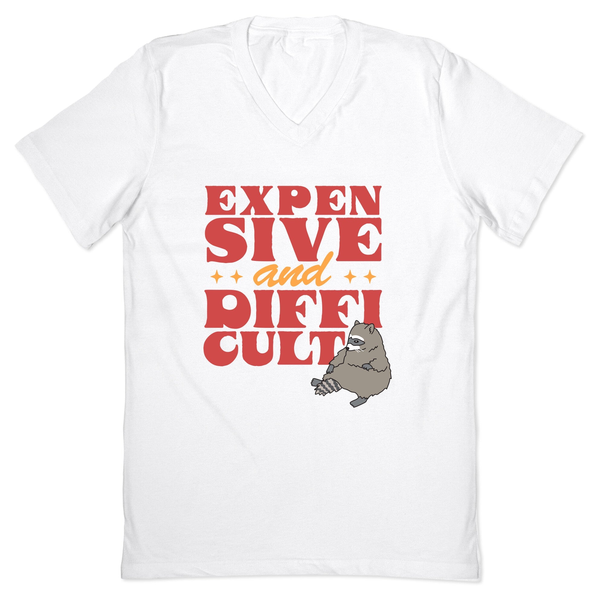 Raccoon Expensive and Difficult V-Neck