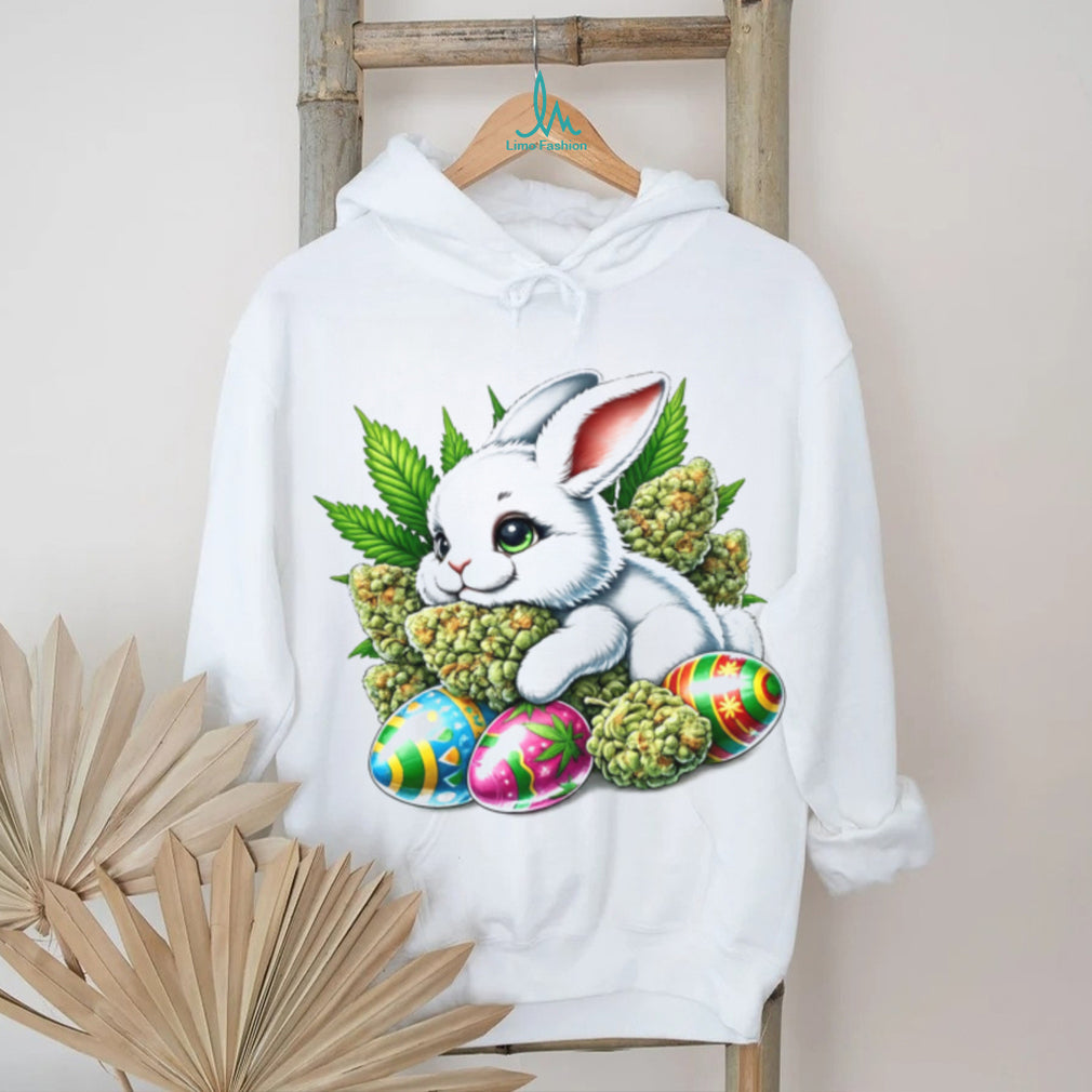 420 Easter Bunny Marijuana Buds & Weed Leaf Easter Egg Digital T Shirt